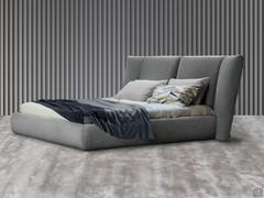 Double bed with soft headboard Youniverse by Bonaldo, also available in a version with storage box