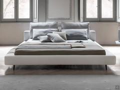 Front view of Bonaldo's Owen bed, which can be configured in four different sizes and can also be upholstered in leather (smooth-covered version only)