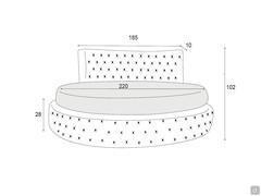 Letto Record con rivestimento Capitonnè - schema tecnico modello