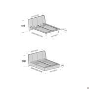 Diagram with measurements for the Iowa bed (dimensions expressed in millimetres)