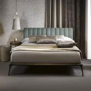 Bed Iseo with slim bed frame in patinated bronze metal