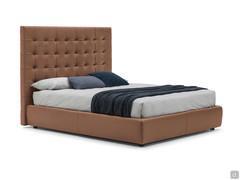 SuperCapitonné bed with high quilted headboard without buttons and bed frame h.29