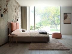 Nemi bed with built-in storage box - raised off ground with tall, metal legs 