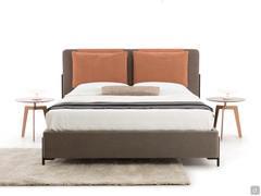 Front-facing view of the Nemi double bed with 25cm bed frame and storage box