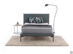 Front view and proportions of the bed Sirio with bed frame h.9