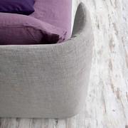 Basket upholstered bed with storage box  - detail of the headboard