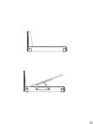 Scheme of the upholstered bed where you can see the slatted base supports and the storage box system