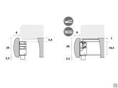 Bed with upholstered headboard and vertical stitching Jim - Diagrams of the bed frame and positioning of the bed base in models without or with storage box