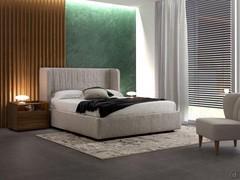 Double bed Bilbao with h.30 bed frame in Audrey textured melange fabric