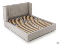 Double slatted bed base with back stiffness adjusters