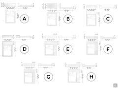 Diagrams and dimensions of the bed Squaring by Bonaldo