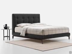 Bed with quilted headboard Ramir - version with metal "trestle" feet