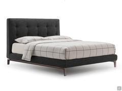 Quilted headboard bed Ramir with high bed frame