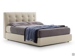 Quilted headboard bed Ramir with high bed frame