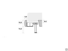 Technical diagrams and dimensions - bed frame model with metal feet