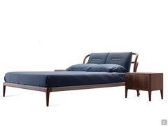 Double bed Midori with slim bed frame and high feet, without storage box