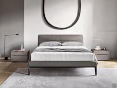 Idaho upholstered bed with metal base