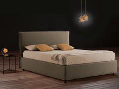 MilleLetti bed with a cushioned headboard, finished with a raised profile along the edge, chosen to match or contrast with the upholstery; 30 cm high bed frame with 10 cm high feet