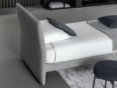 Single bed Tonight by Bonaldo, with headboard and bed frame covered in removable fabric