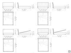 Diagrams and measurements of the Tonight bed, also in the open version