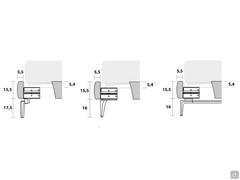 Bed with upholstered headboard and high feet Laika - Diagrams and measurements of feet in models with low bed frame and high feet