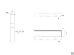 Fabric boiserie for the bedroom - Pattern and measurements of individual upholstered slats