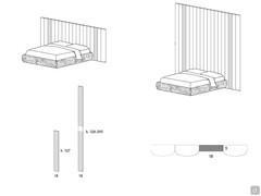 Fabric boiserie for bedroom - Design details and compositional examples of metal insert