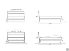 Plan and dimensions of the bed Feeling.