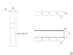 Scheme of the upholstered slats and headboard of Lounge bed