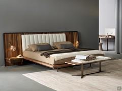 Double bed with hanging bedside table Nelson by Bonaldo