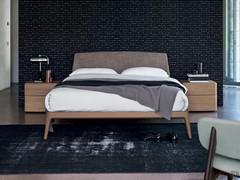 Bastian bed with storage-free bed frame with matte lacquered feet