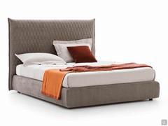 Upholstered bed with geometric stitching Alva, also in single and double riser storage box versions