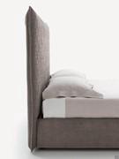 Upholstered bed with geometric stitching Alva, featuring a tall, slim headboard 