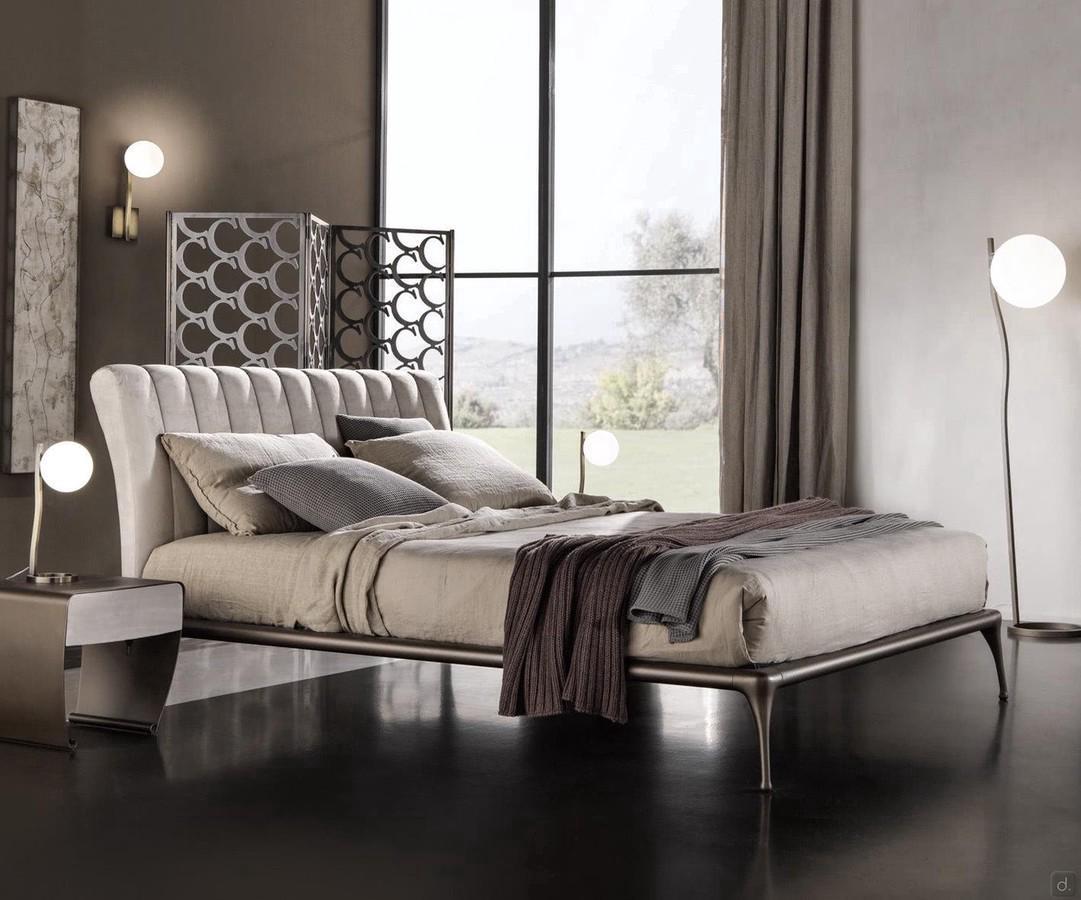 Iseo bed with vertical quilted headboard by Cantori