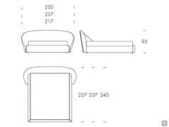 The Mama Double Bed with Upholstered Headboard - Layout Measurements