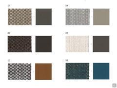 Available colour combinations in the two-tone version (Flora Fabric and Leather Headboard back)