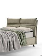 Lesley bed upholstered in fabric with h.25 bed frame