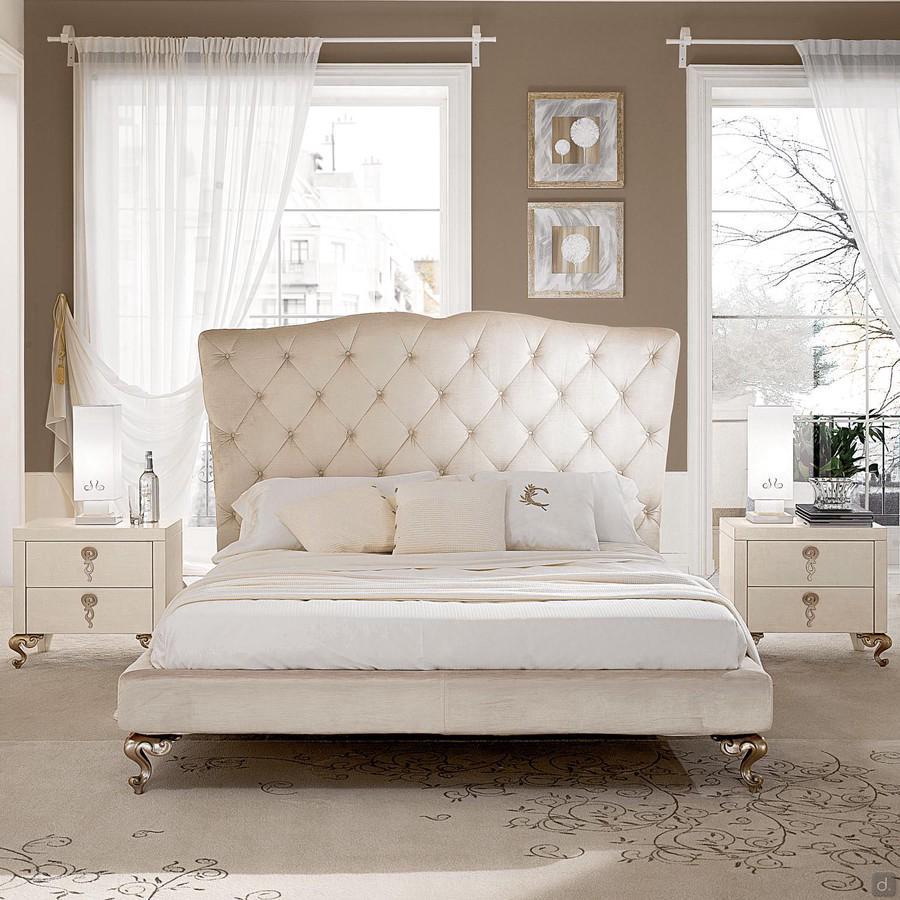 George classic bed with high tufted headboard