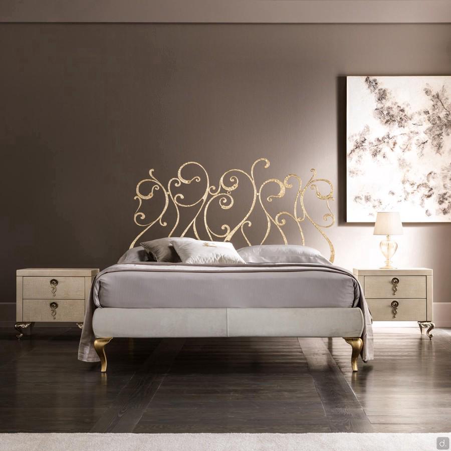 Klimt iron bed with gold swirls