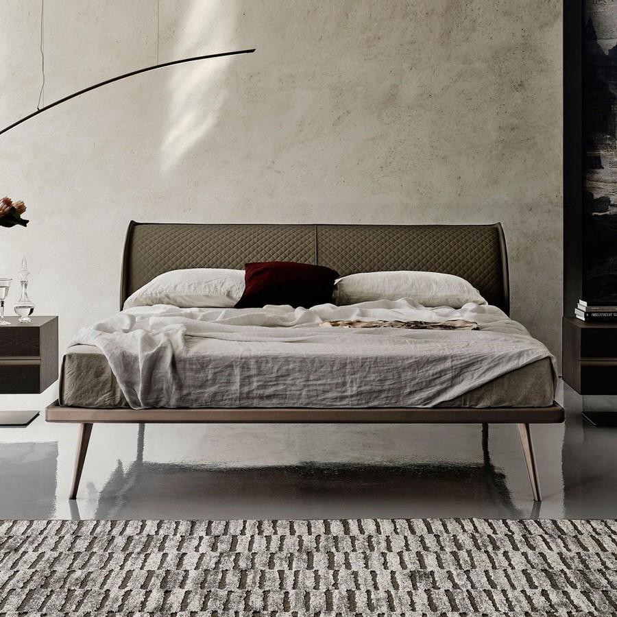 Ayrton by Cattelan bed with upholstered quilted headboard