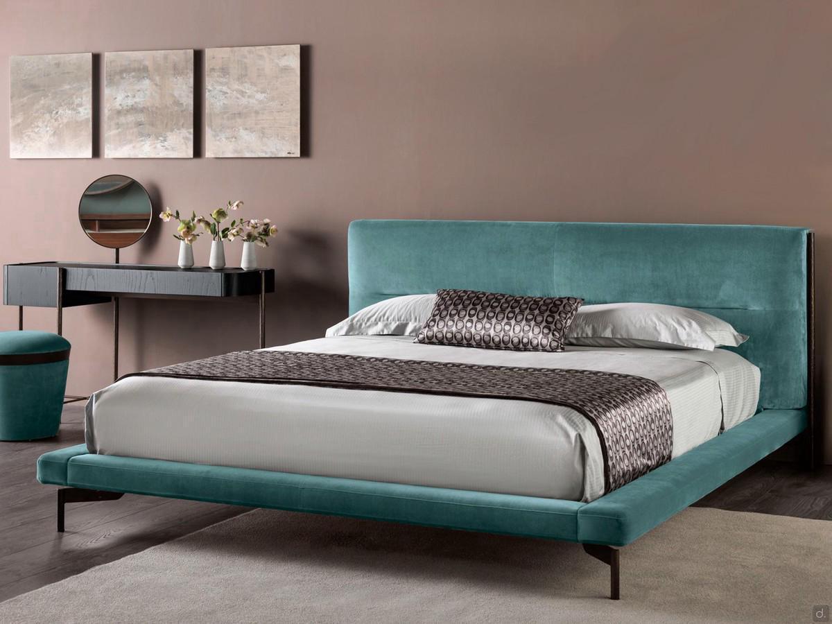 Shanghai by Cantori upholstered bed with wrought iron structure