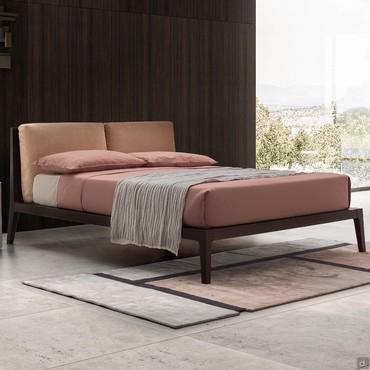 Wood bed with slim frame Oscar, Fashion Wood finish