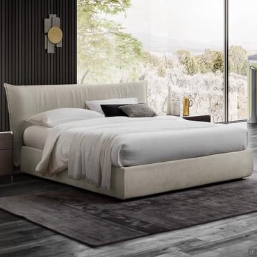 Bed Panama with low, upholstered headboard