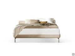 Osaka sommier bed with thin bed frame h.10 upholstered in fabric and high metal feet mod.T