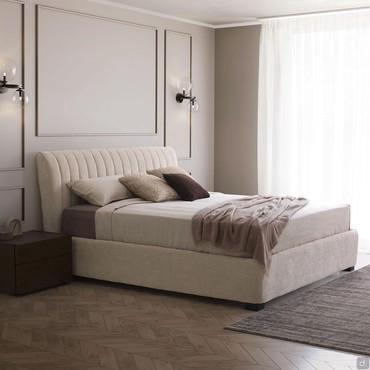 Joao bed with high shaped headboard