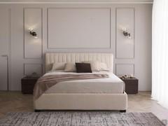 Joao king-size bed with high quilted headboard and 30 cm high bed frame with storage compartment