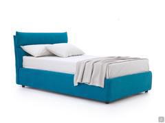 Lesley bed in double bed version with single reclining pillow headboard