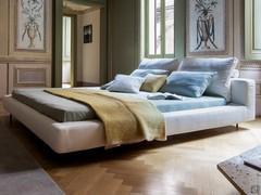 Owen quilted fabric double bed by Bonaldo in four sizes, also with plain bed frame without quilting as in photo