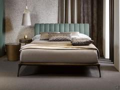 Bed Iseo with slim bed frame in patinated bronze metal