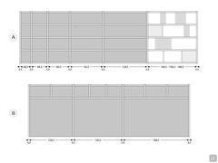 Aliant Bookshelf - Modularity of column widths  (A) and bridge widths (B)